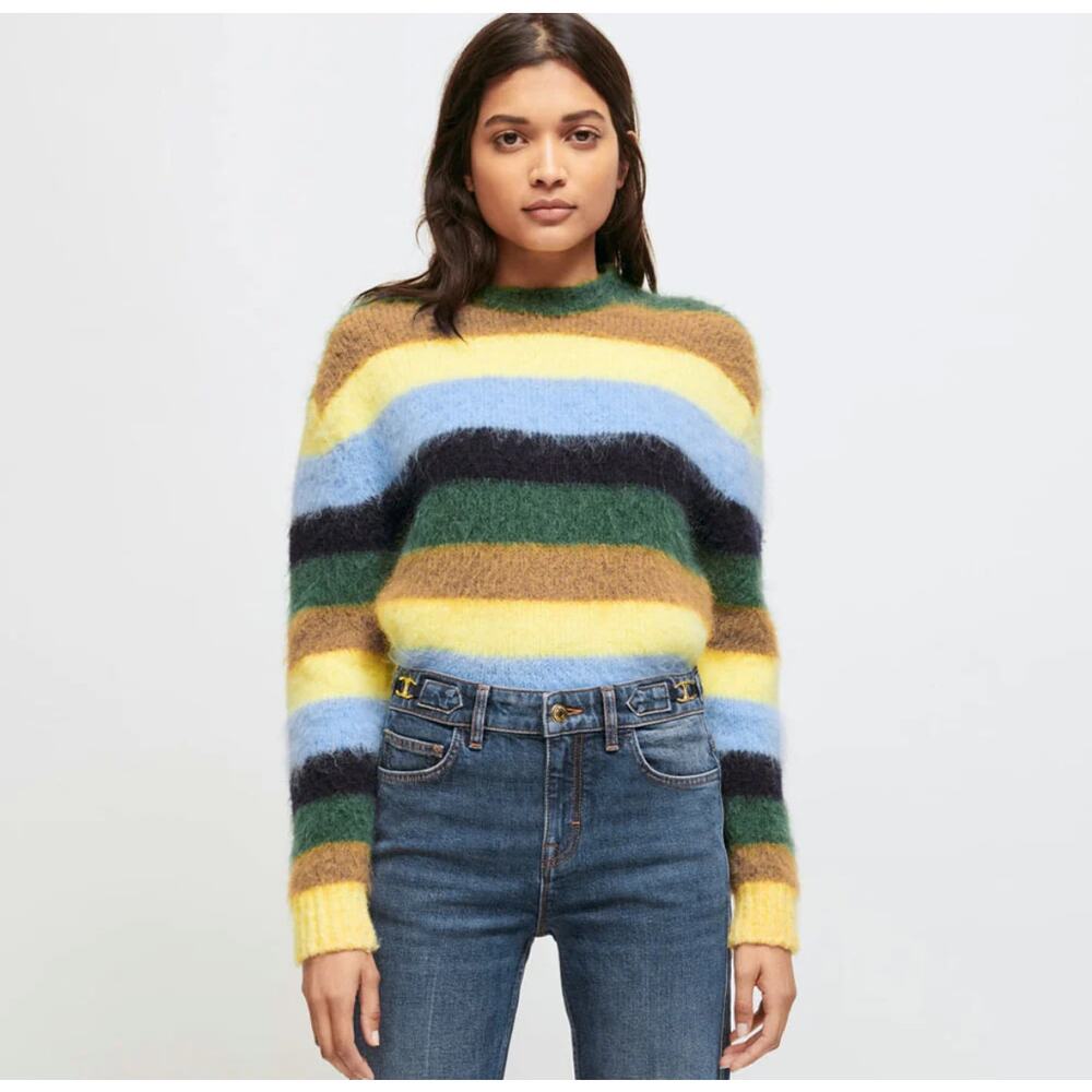 Maje Striped Mohair Sweater